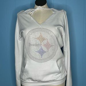 Steelers Rhinestone Lightweight Hoodie Size Medium